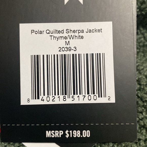Mens FourLaps Reversible Polar Quilted Sherpa Jacket Thyme / White M Runs L - Picture 13 of 13